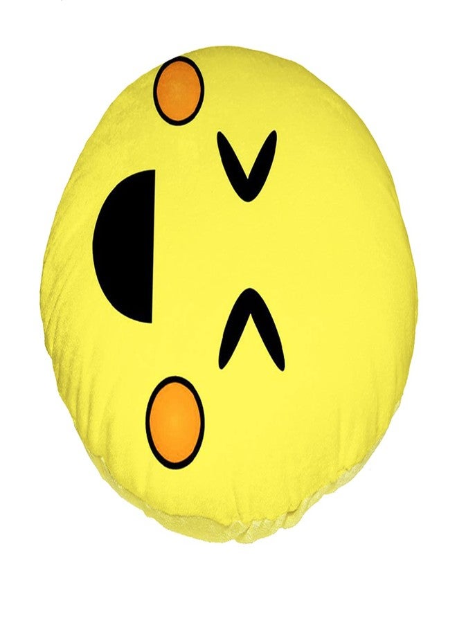 DREAMVIO Velvet Round Shape Fabric Printed Soft Plush Filled Cushions/Pillow - 11X11 Inch, Smiley 17 (Yellow) - Image 5